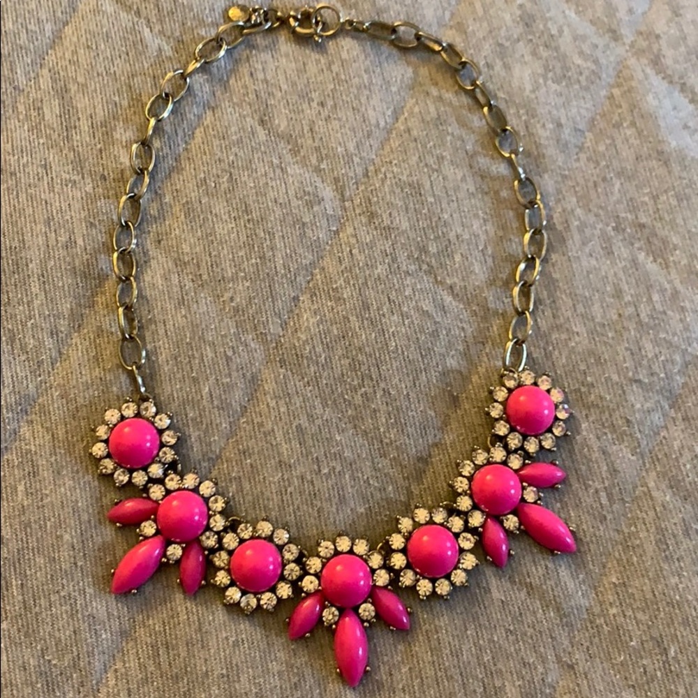 Fun pink statement necklace with gems!
